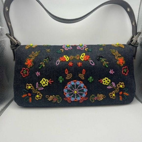 Fendi Denim Beaded BaguetteSOLD - Picture 8 of 15
